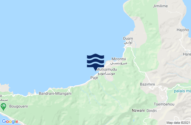 Pajé, Comorosの潮見表地図