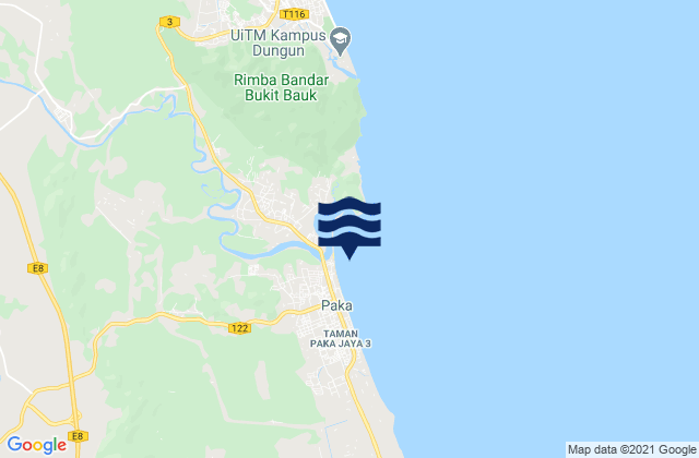 Paka, Malaysiaの潮見表地図