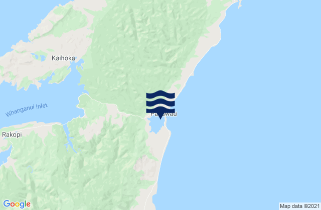 Pakawau Inlet, New Zealandの潮見表地図