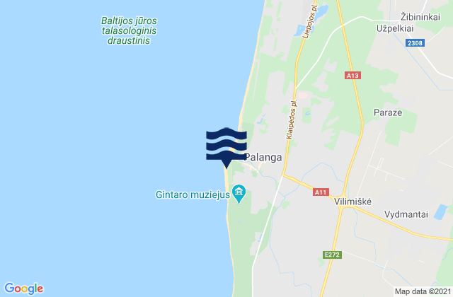 Palanga, Lithuaniaの潮見表地図