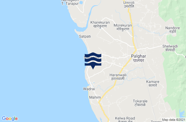 Palghar, Indiaの潮見表地図