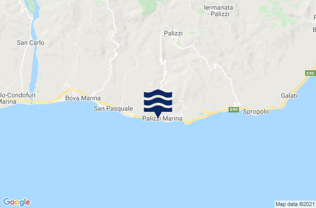 Palizzi, Italyの潮見表地図
