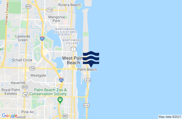 Palm Beach, United Statesの潮見表地図