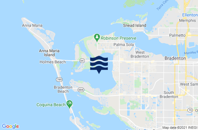 Palma Sola Bay, United Statesの潮見表地図