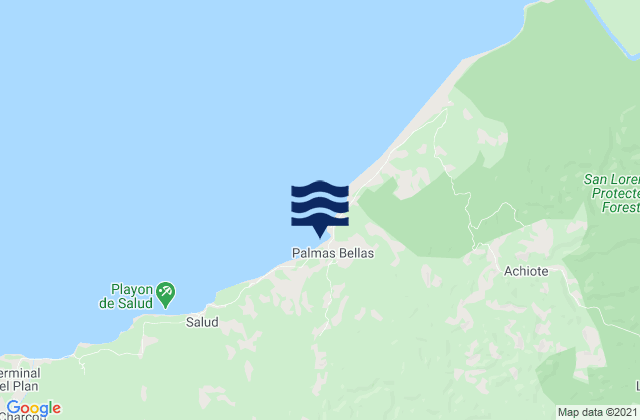 Palmas Bellas, Panamaの潮見表地図