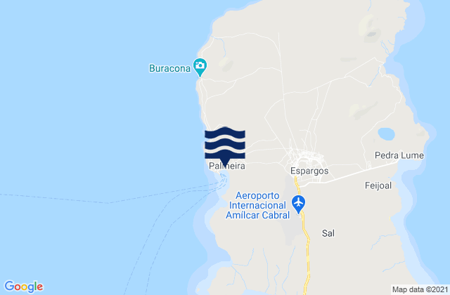 Palmeira, Cabo Verdeの潮見表地図