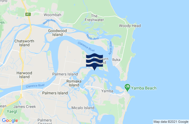 Palmers Island, Australiaの潮見表地図