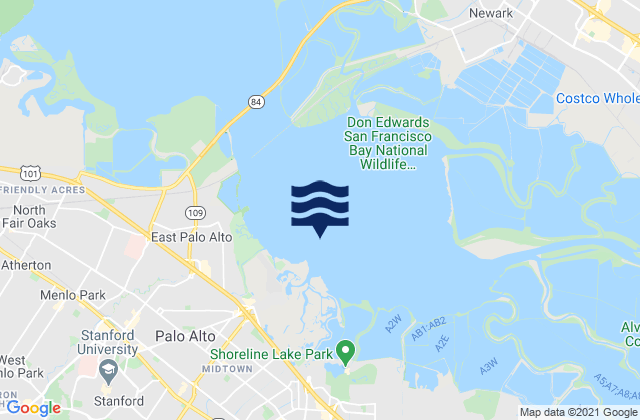 Palo Alto Marker 8, United Statesの潮見表地図