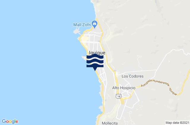 Palo Buque, Chileの潮見表地図
