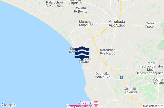 Palouki, Greeceの潮見表地図