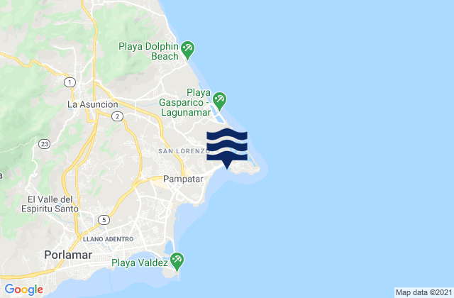 Pampatar, Venezuelaの潮見表地図