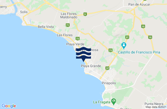 Pan de Azúcar, Uruguayの潮見表地図