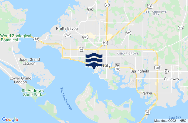 Panama City, United Statesの潮見表地図