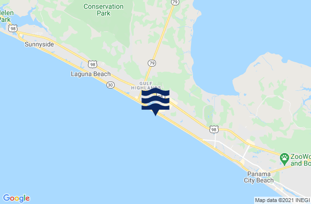 Panama City Beach (Outside), United Statesの潮見表地図