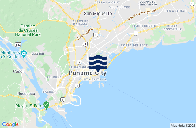 Panamá, Panamaの潮見表地図