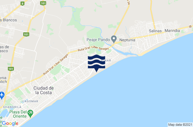 Pando, Uruguayの潮見表地図