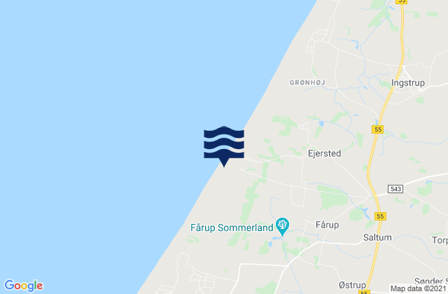 Pandrup, Denmarkの潮見表地図