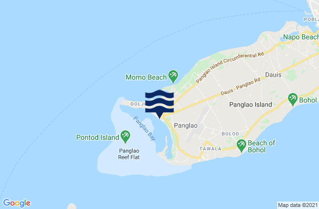 Panglao, Philippinesの潮見表地図