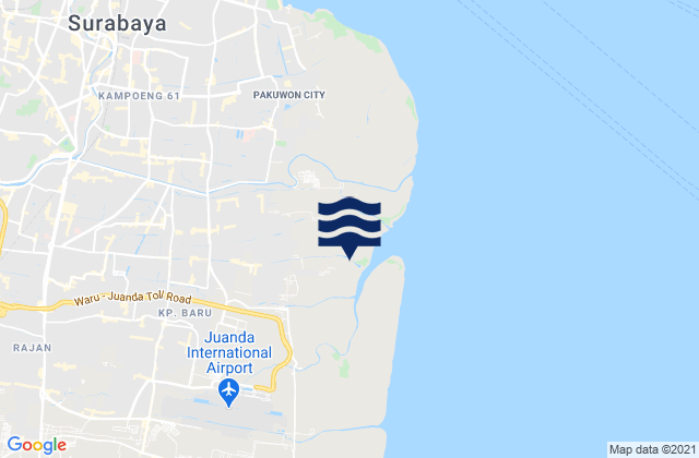 Panjangjiwo, Indonesiaの潮見表地図