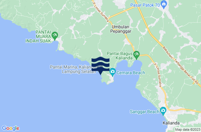 Pantai Tapak Kera, Indonesiaの潮見表地図