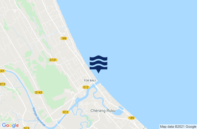 Pantai Tok Bali, Malaysiaの潮見表地図
