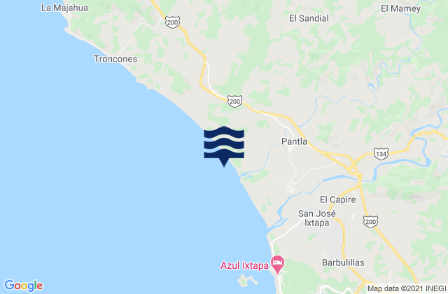 Pantla, Mexicoの潮見表地図