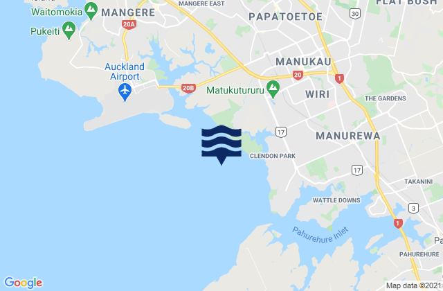 Papakura Channel - LPG Terminal, New Zealandの潮見表地図