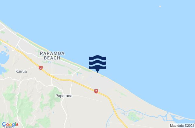Papamoa Beach, New Zealandの潮見表地図