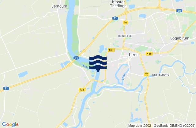 Papenburg, Germanyの潮見表地図