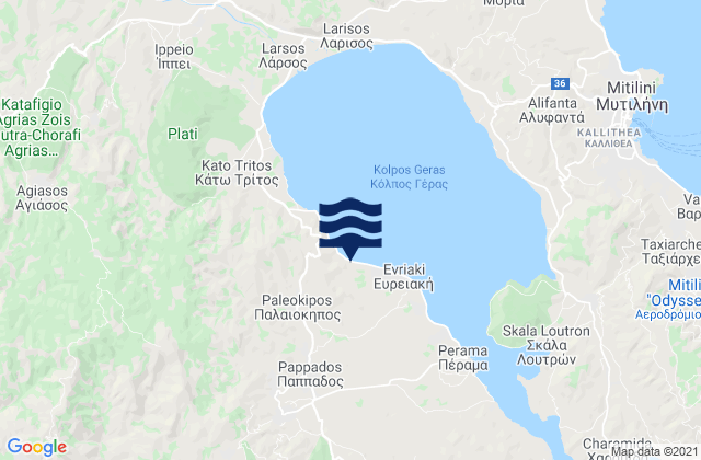 Pappádos, Greeceの潮見表地図
