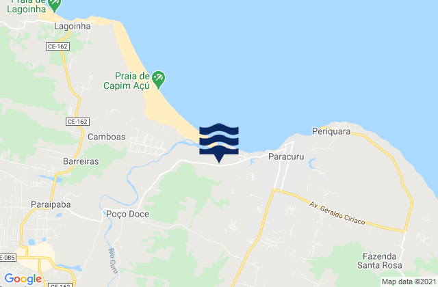 Paracuru, Brazilの潮見表地図