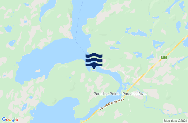 Paradise River, Canadaの潮見表地図