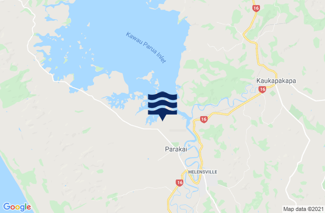 Parakai, New Zealandの潮見表地図