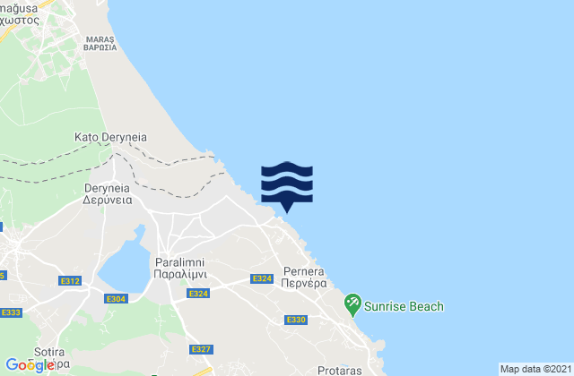 Paralímni, Cyprusの潮見表地図