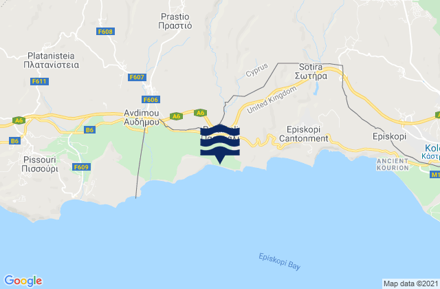 Paramáli, Cyprusの潮見表地図