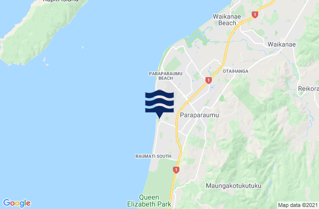 Paraparaumu, New Zealandの潮見表地図