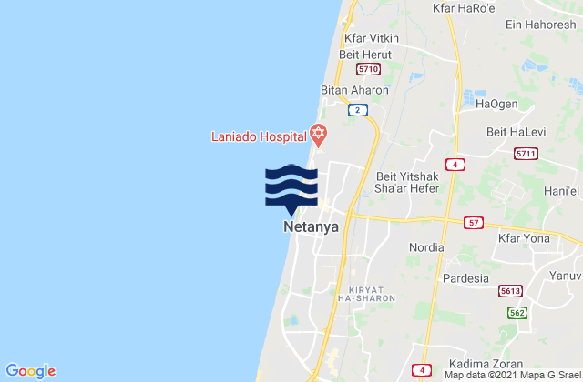 Pardesiyya, Israelの潮見表地図