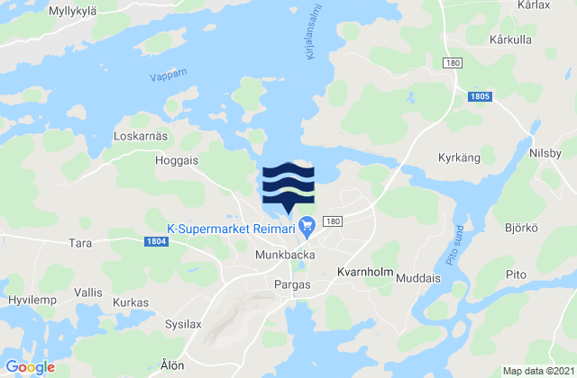 Pargas, Finlandの潮見表地図