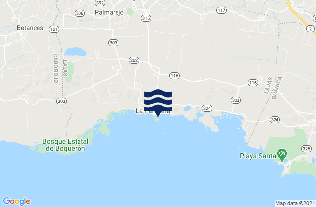 Parguera Barrio, Puerto Ricoの潮見表地図