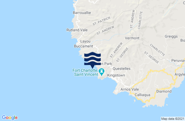 Parish of Saint Andrew, Saint Vincent and the Grenadinesの潮見表地図