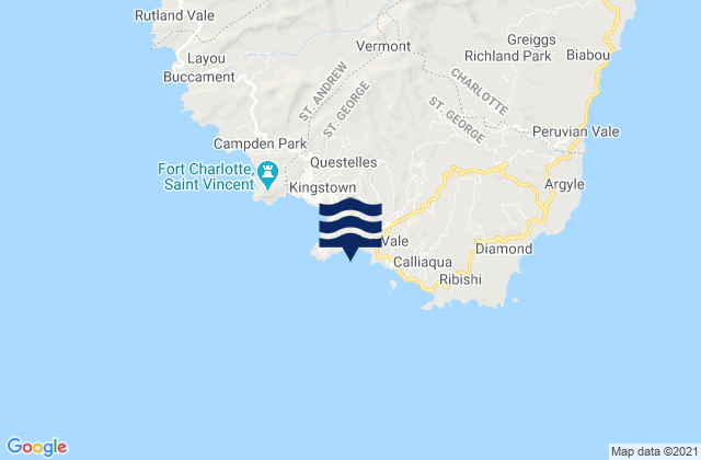Parish of Saint George, Saint Vincent and the Grenadinesの潮見表地図