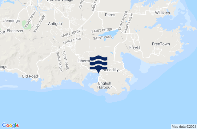 Parish of Saint Paul, Antigua and Barbudaの潮見表地図