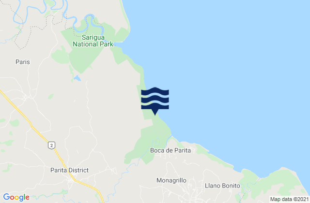 Parita, Panamaの潮見表地図