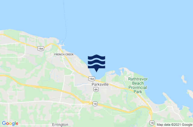 Parksville Bay, Canadaの潮見表地図