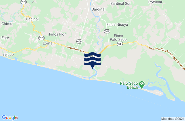 Parrita, Costa Ricaの潮見表地図
