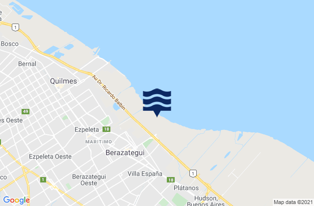 Partido de Florencio Varela, Argentinaの潮見表地図