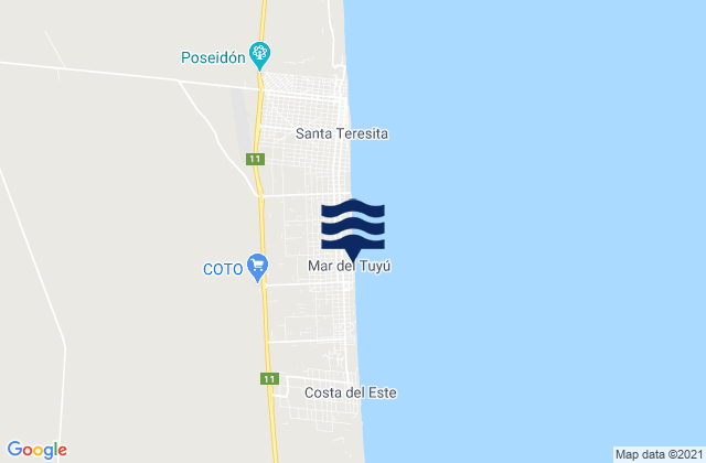 Partido de La Costa, Argentinaの潮見表地図