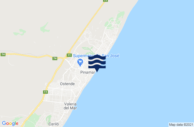 Partido de Pinamar, Argentinaの潮見表地図