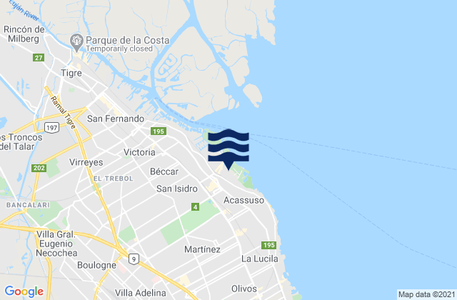 Partido de San Isidro, Argentinaの潮見表地図