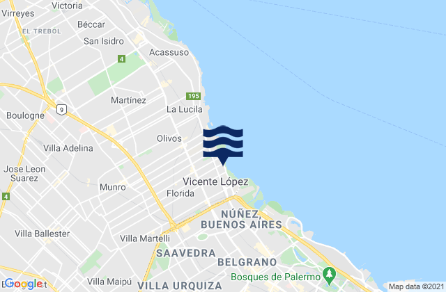 Partido de Vicente López, Argentinaの潮見表地図